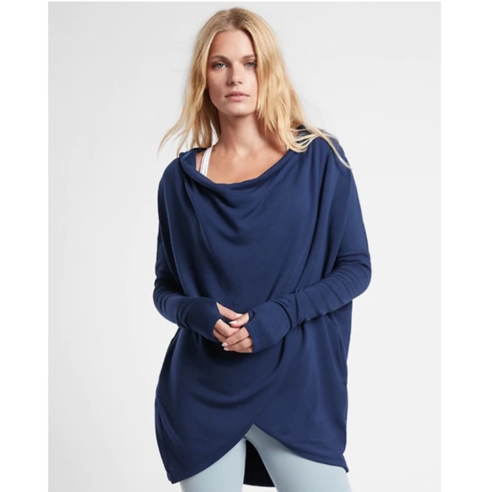 NWT Athleta Purana Wrap Sweatshirt // Enchanted Blue